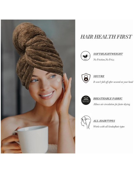 Toalla de Microfibra XXL BreodyEco para Cabello - 130x61cm Suave y Absorbente