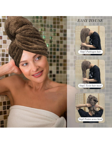 Toalla de Microfibra XXL BreodyEco para Cabello - 130x61cm Suave y Absorbente