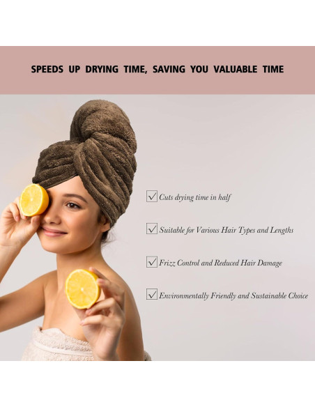 Toalla de Microfibra XXL BreodyEco para Cabello - 130x61cm Suave y Absorbente