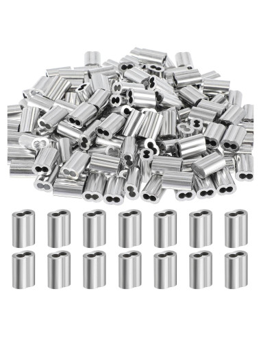 200 Piezas Manguitos de Aluminio Crimpado 1/8" (3.2 mm) Yaocom
