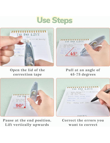 Bolígrafos Correctores Temiary 5 Pcs Cinta Blanca 0.5mm