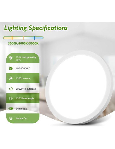 Luz de Techo LED Brightever 15W Regulable 1200Lm 18cm (Juego de 2)