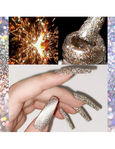 Esmalte de Uñas de Gel MIZHSE Dorado Brillante 40g