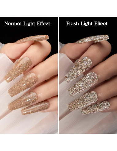 Esmalte de Uñas de Gel MIZHSE Dorado Brillante 40g