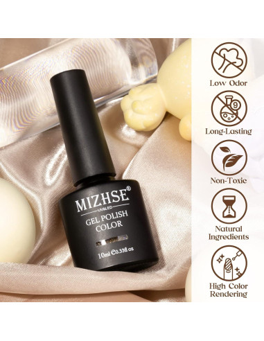 Esmalte de Uñas de Gel MIZHSE Dorado Brillante 40g