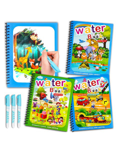 Libros de Colorear con Agua AIR BLOW - 3 Paquetes para Niños 3-5 Años