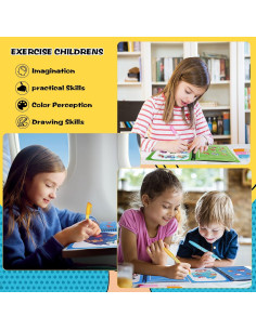 Libros de Colorear con Agua AIR BLOW - 3 Paquetes para Niños 3-5 Años 2