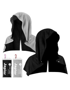 Paquete de 2 Toallas Refrigerantes con Capucha QAUYETM - Gris y Negro