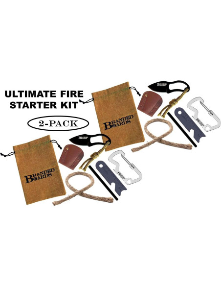 Kit de Inicio de Fuego Branded Boards 2-Pack con Cuchillo
