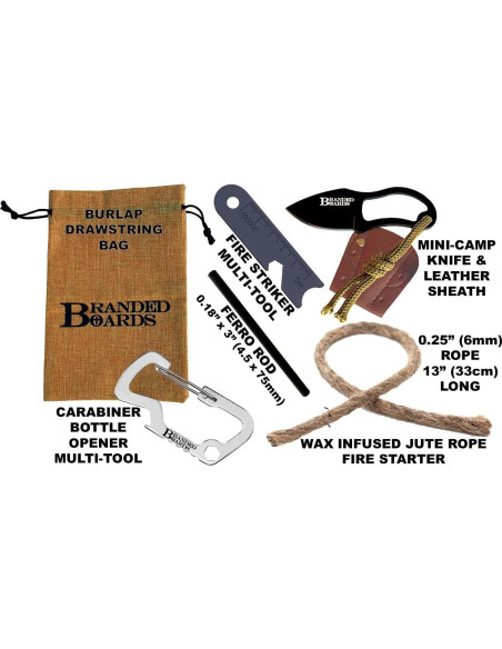 Kit de Inicio de Fuego Branded Boards 2-Pack con Cuchillo