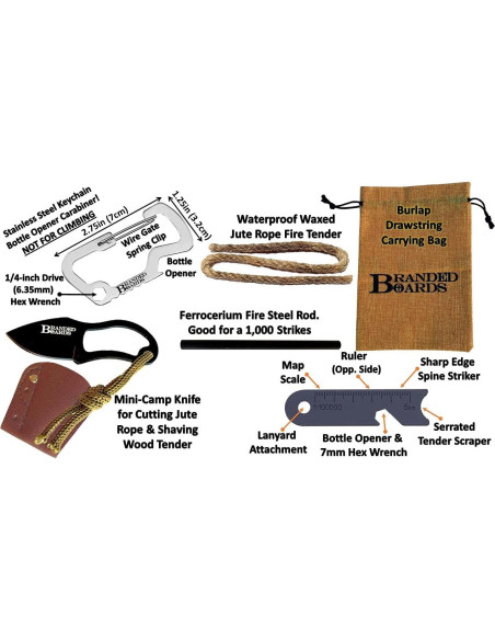 Kit de Inicio de Fuego Branded Boards 2-Pack con Cuchillo