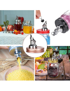 Pico de Vertido para Frascos Mason 86mm ziHenryDa Negro 2