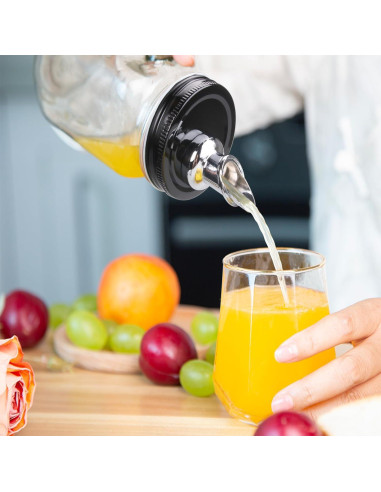 Pico de Vertido para Frascos Mason 86mm ziHenryDa Negro