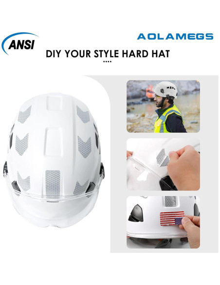 Casco de Construcción Aolamegs Blanco con Visera Ventilada