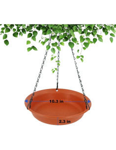 Baño de Aves Colgante Afrine 25.4 cm Terracota para Exterior 2