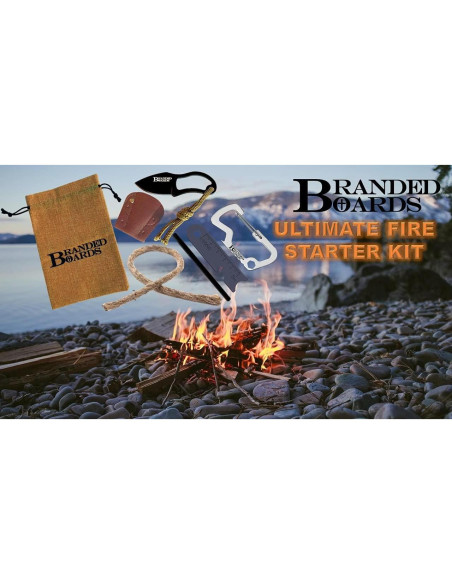 Kit de Inicio de Fuego Branded Boards 2-Pack con Cuchillo