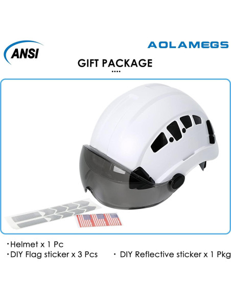 Casco de Construcción Aolamegs Blanco con Visera Ventilada
