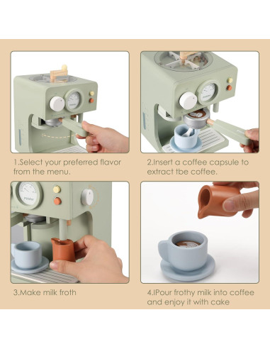 Juguete de Cafetera de Madera Pithfor para Niños 1.4 kg