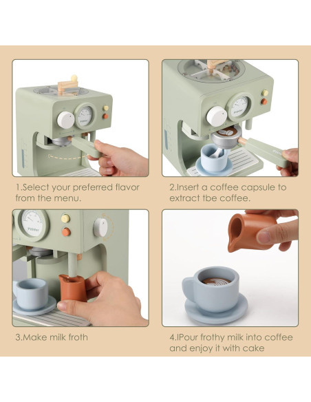 Juguete de Cafetera de Madera Pithfor para Niños 1.4 kg