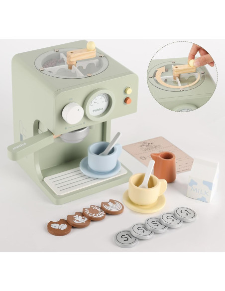 Juguete de Cafetera de Madera Pithfor para Niños 1.4 kg