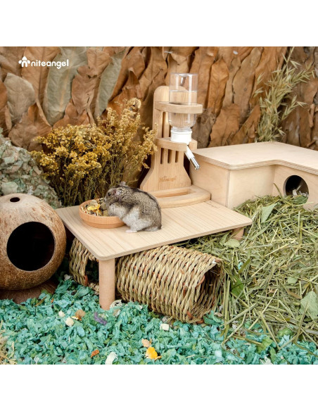 Plataforma de Madera Niteangel para Hamsters y Roedores 25.9x17.8 cm