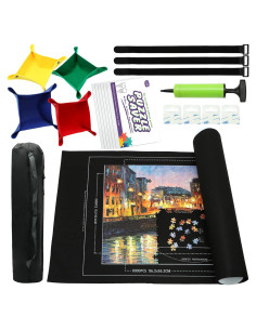 Alfombrilla de rompecabezas portátil FELIZROCA 1500 piezas negra