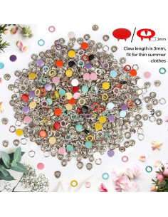 Kit de Botones a Presión K Kwokker 9.5mm 200 Juegos 10 Colores 2