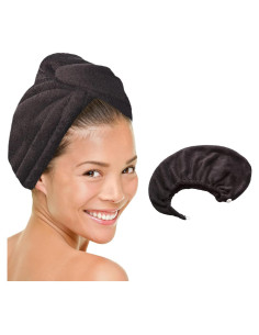Toalla de Cabello Microfibra Ultra Absorbente MICRODRY - Negra