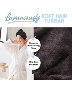 Toalla de Cabello Microfibra Ultra Absorbente MICRODRY - Negra 2