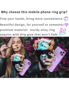 Soporte de anillo para teléfono celular TACOMEGE rosa MTPG-PU 2