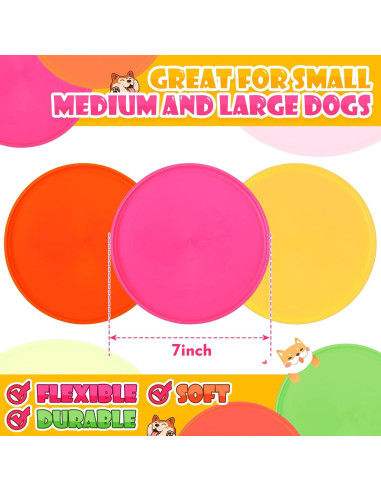 Disco Volador Chivao 15 Piezas Silicona Flotante para Perros