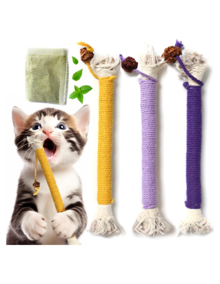 Juguetes Interactivos para Gatos Fokauiwo - Paquete de 3 con Catnip