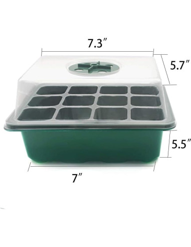 Bandeja para Semillas VANLAN 10 Paquetes con Tapa y Base Verde