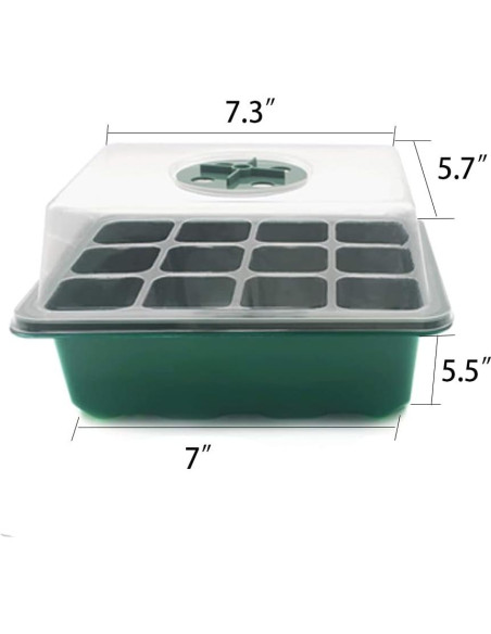 Bandeja para Semillas VANLAN 10 Paquetes con Tapa y Base Verde