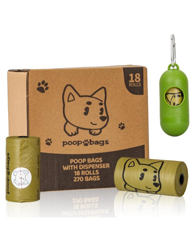 270 Bolsas de Excremento para Perros Watreeco, Extra Gruesas 33x23cm