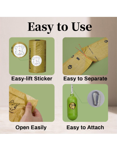 270 Bolsas de Excremento para Perros Watreeco, Extra Gruesas 33x23cm