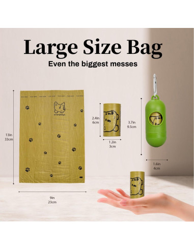 270 Bolsas de Excremento para Perros Watreeco, Extra Gruesas 33x23cm