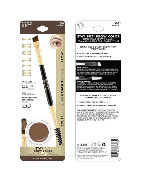 Color de Cejas Milani Stay Put Castaño 2.54g Vegano
