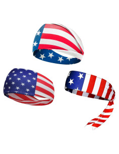 3 Bandas de Sudor JIAHG Bandera EE. UU. Elásticas Absorbentes