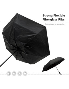 Paraguas Automático Plegable KASAN Negro 99 cm UV y Lluvia 2