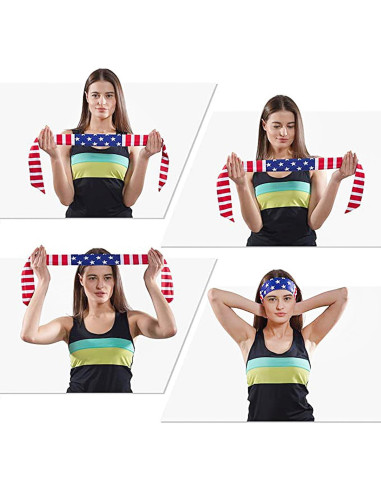 3 Bandas de Sudor JIAHG Bandera EE. UU. Elásticas Absorbentes