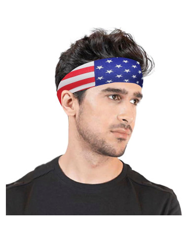 3 Bandas de Sudor JIAHG Bandera EE. UU. Elásticas Absorbentes