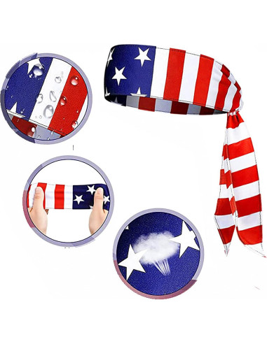 3 Bandas de Sudor JIAHG Bandera EE. UU. Elásticas Absorbentes