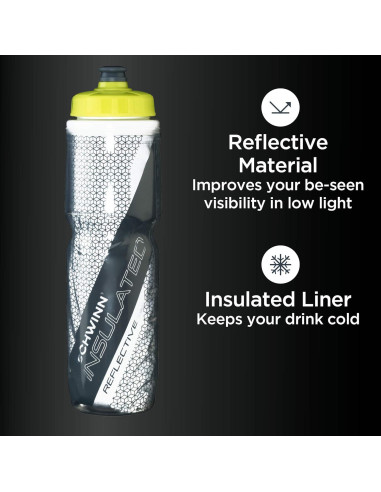 Botella de Agua Aislada Schwinn 750 mL con Soporte Reflectante