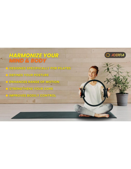 Anillo de Pilates ADERFIA 2 Paquete 35.56 cm con Mangos Acolchados