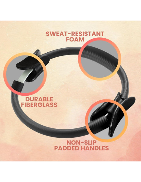 Anillo de Pilates ADERFIA 2 Paquete 35.56 cm con Mangos Acolchados