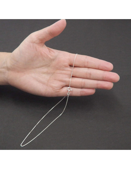 Cadena de Caja de Plata Esterlina 1mm Joyería Hawaiana 35.56cm