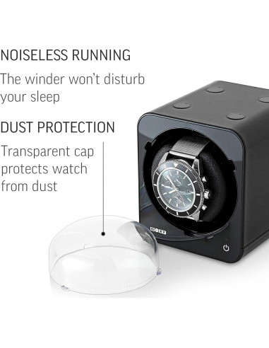 Enrollador de Reloj Automático Fancy Brick Negro - 45 Programas