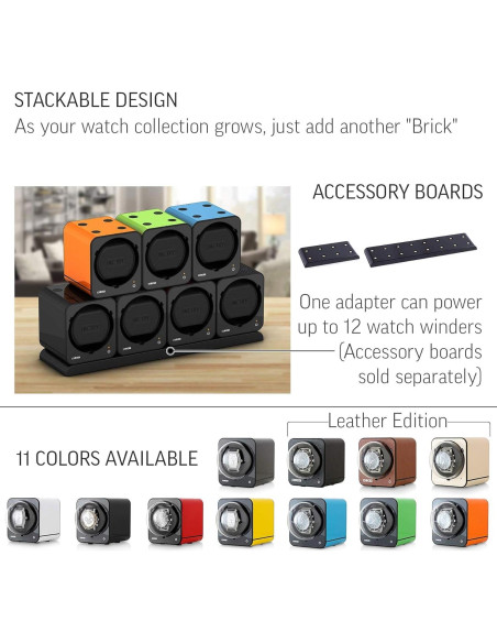 Enrollador de Reloj Automático Fancy Brick Negro - 45 Programas Enrollador de Reloj Automático Fancy Brick Negro - 45 Programas