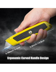 Cortadores de Caja DIYSELF 2 Piezas Amarillo Retráctil 2